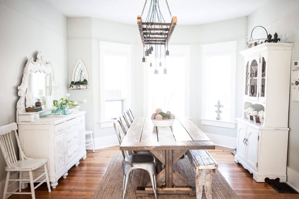farmhouse dining room space for a design quiz