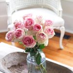 fresh cut rose in a vase that are lasting a long time