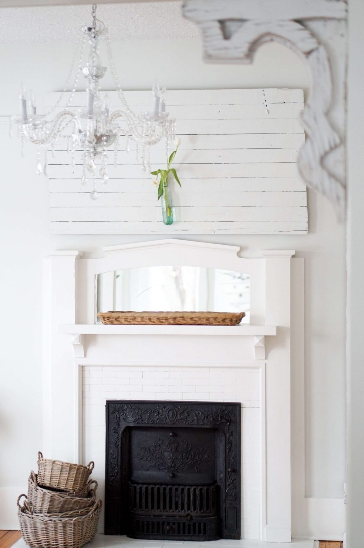 Touches of Shiplap fireplace