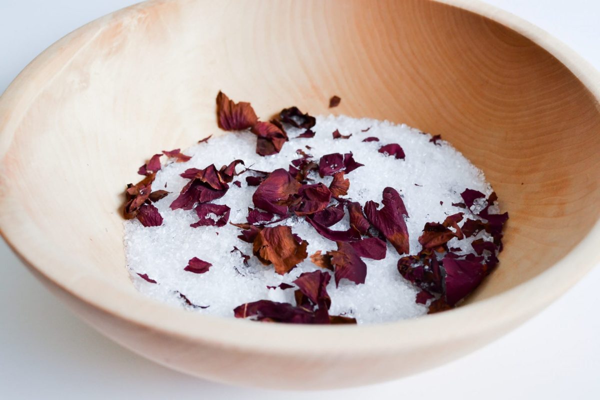 Rose Petals scrub in wooden bowl Rose-Petals-scrub-in-wooden-bowl