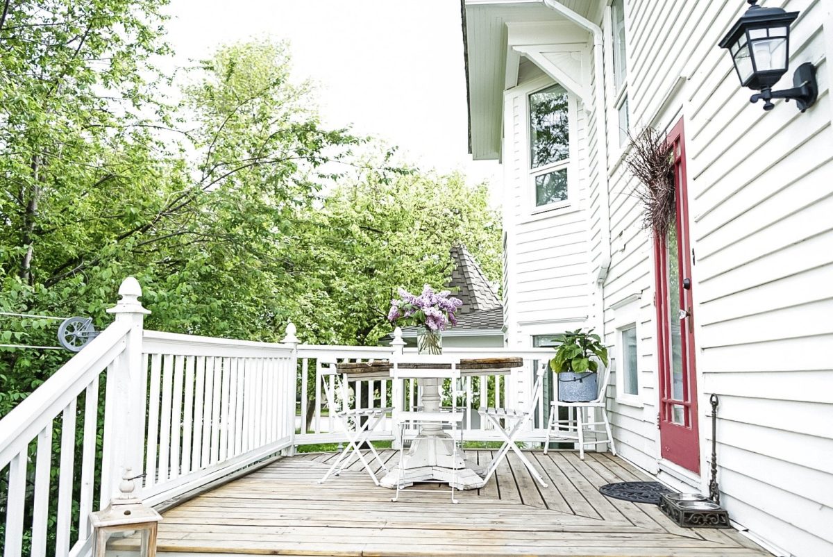 Deb small side patio small bistro table on side patio