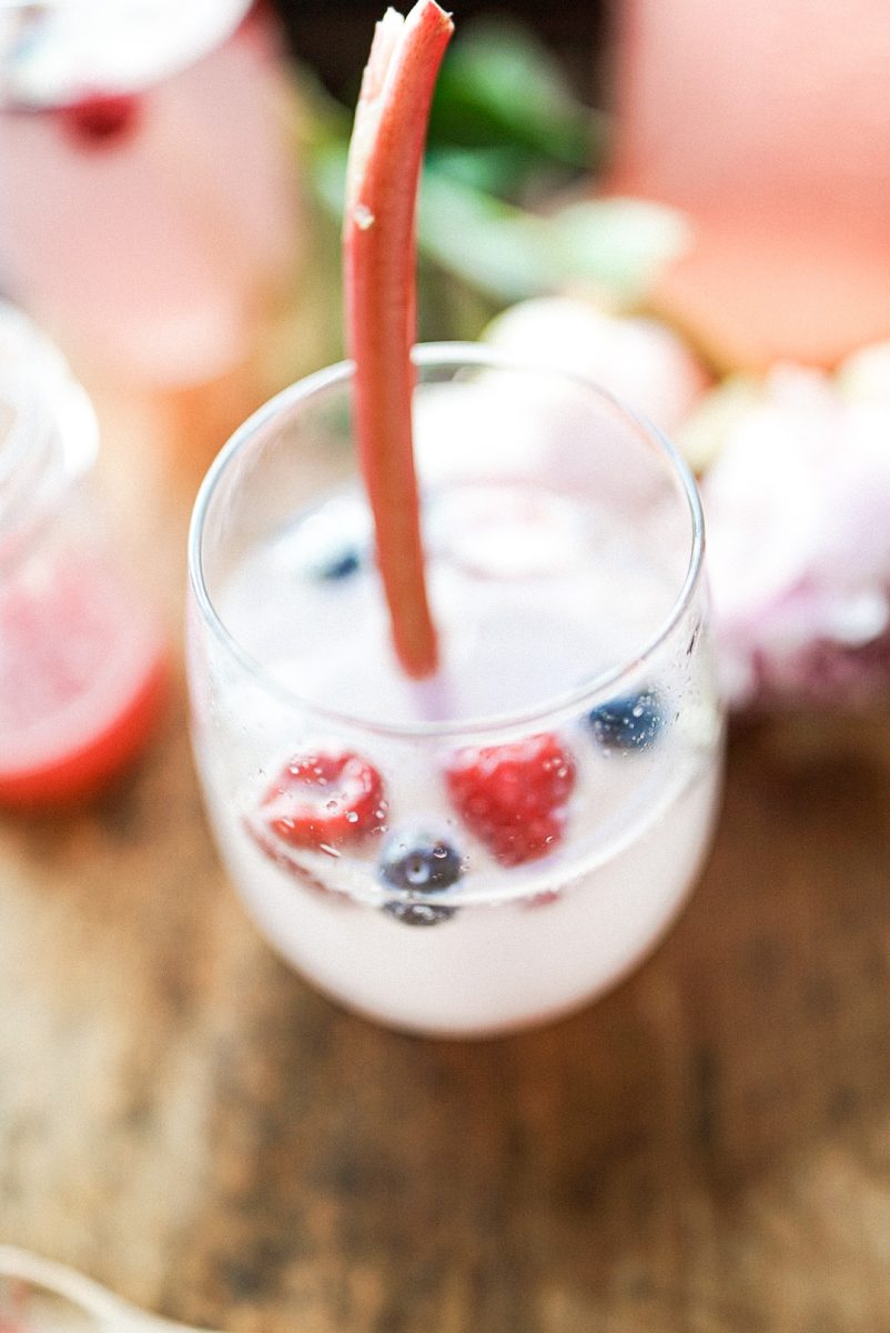 Rhubarb juice and tonic water