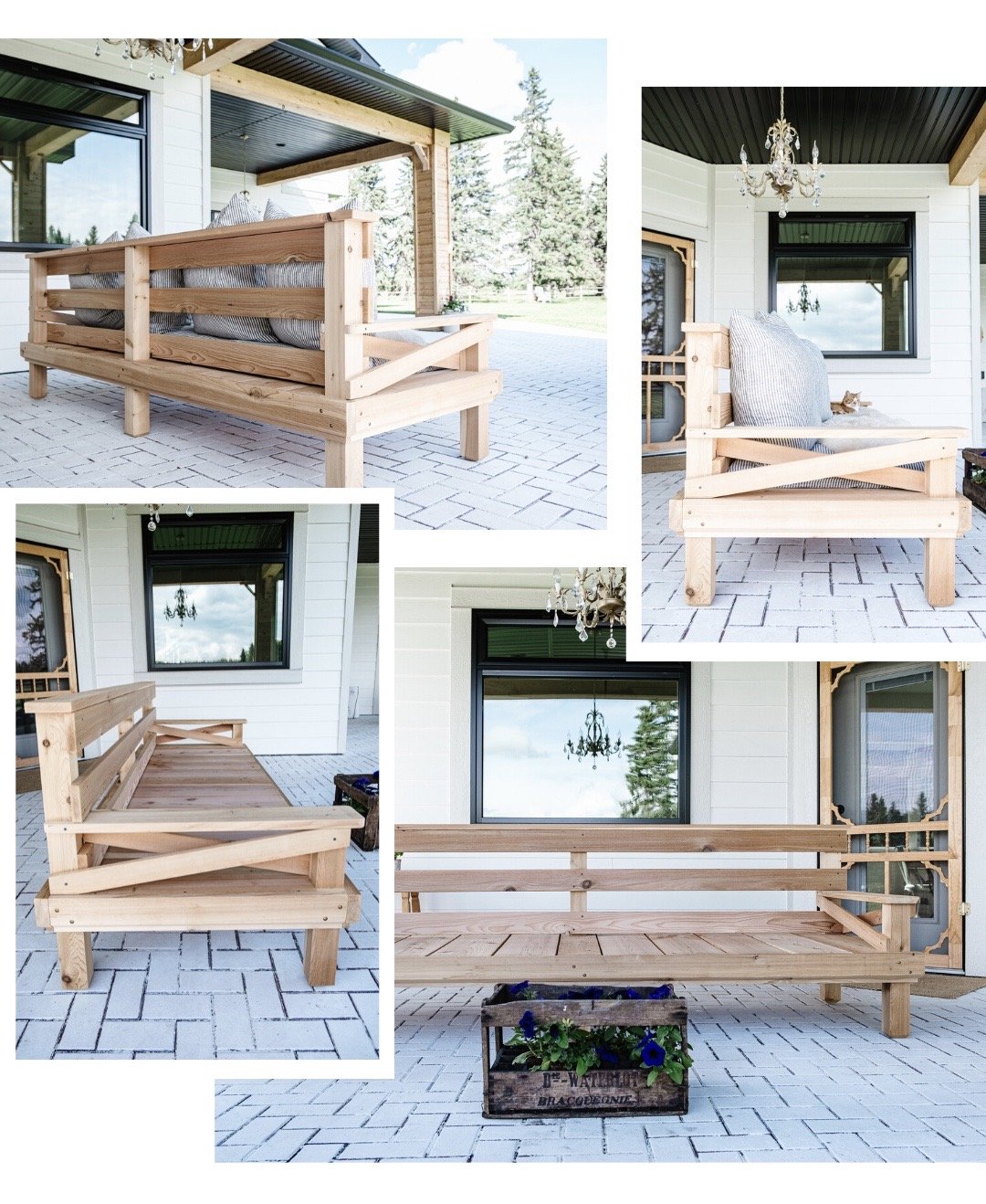 patio bench collage DIY Patio Couch