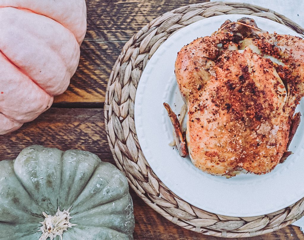 smoked chicken and fairy pumpkins