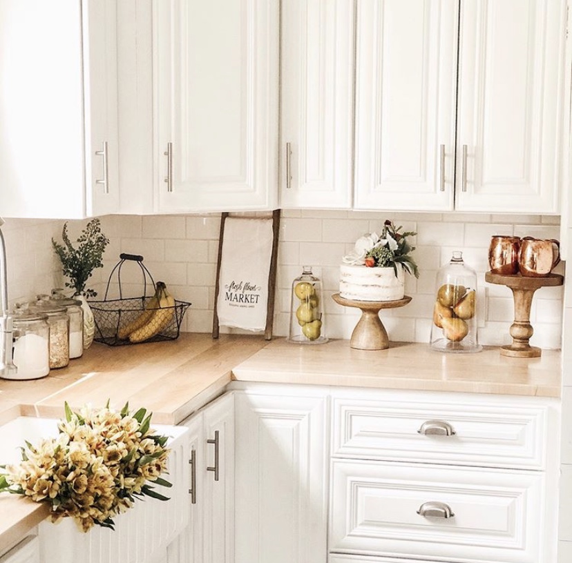 simple fall kitchen decor white farmhouse