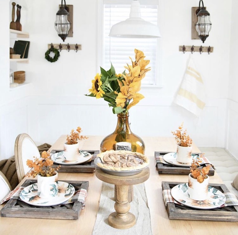 Fall home decor table scape