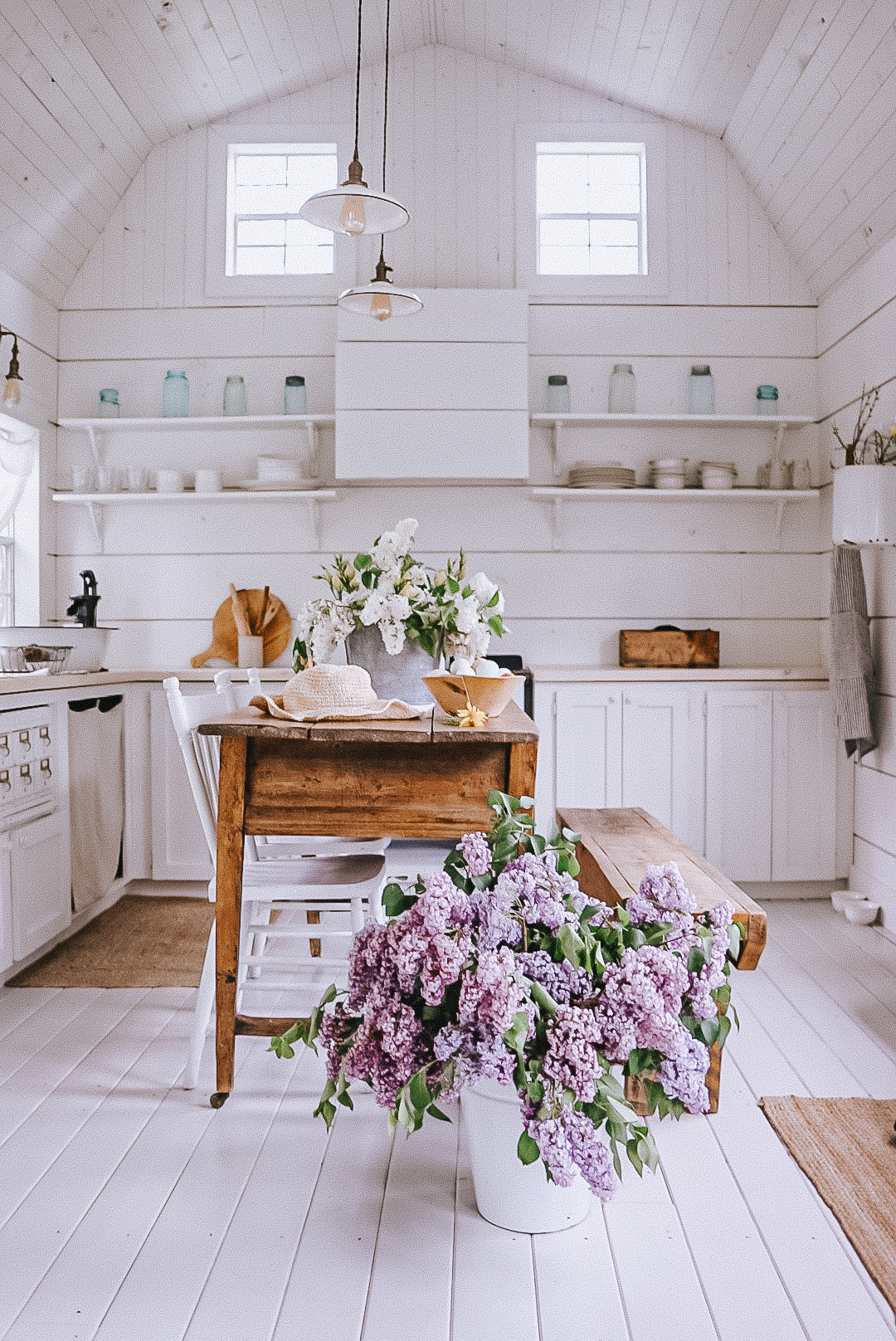 off the grid kitchen in a shed cabin