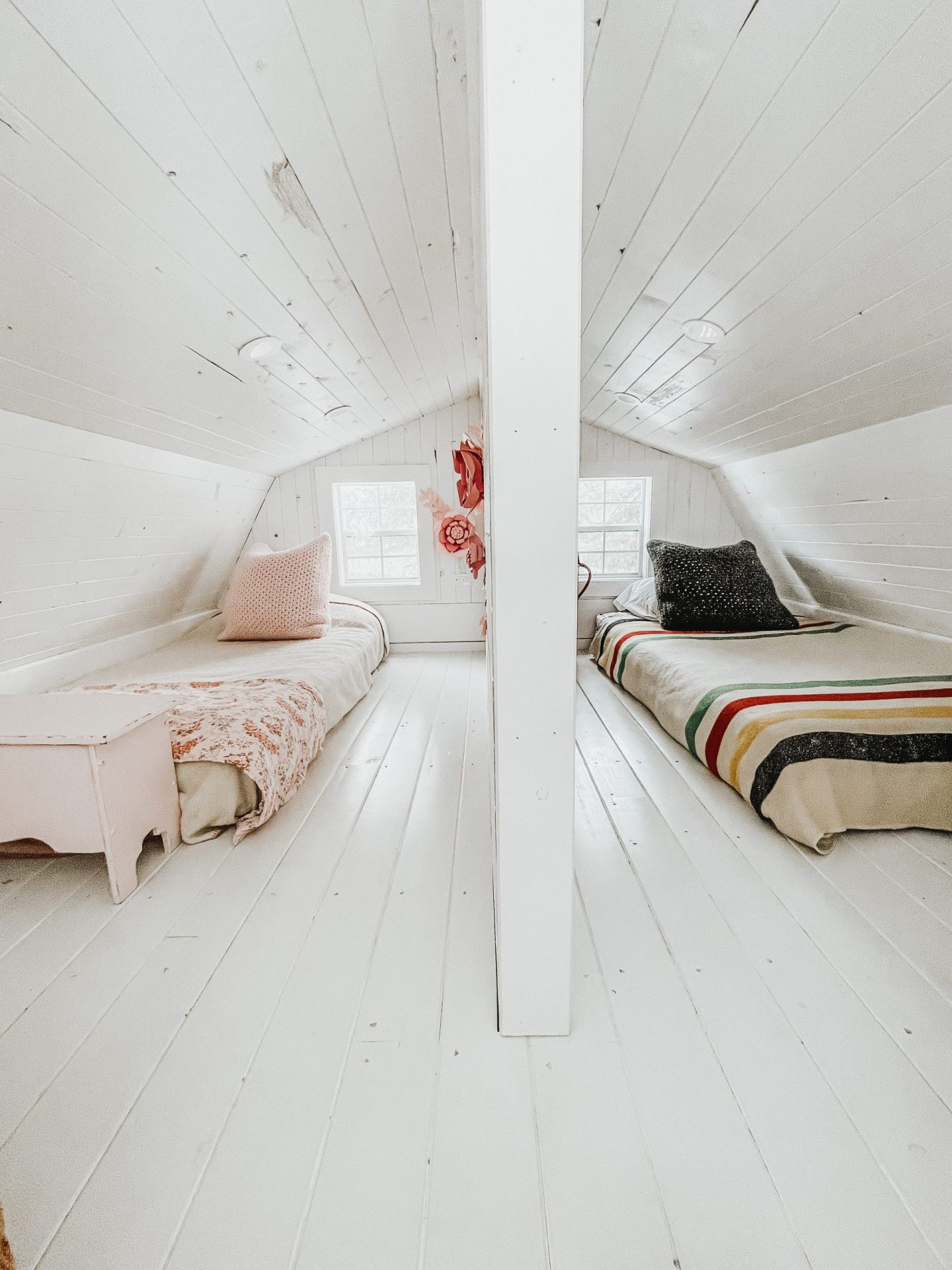 shed cabin loft made into kids rooms