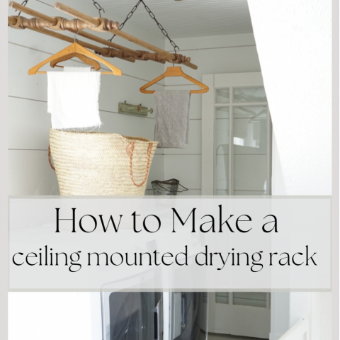 How to Make a DIY Ceiling Mounted Clothes Drying Rack | B Vintage Style