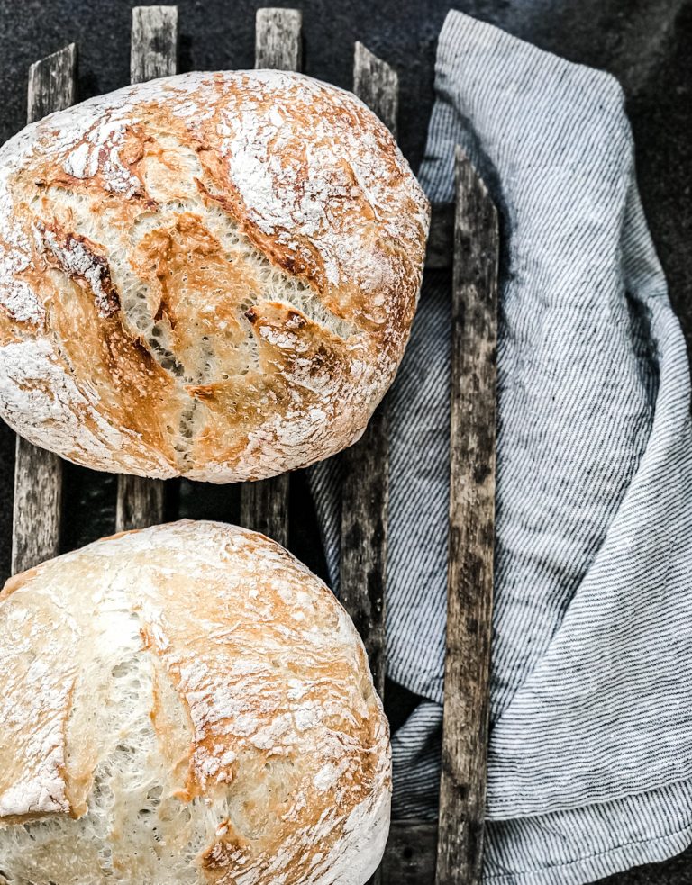 artisan bread on a vintage cooling rack