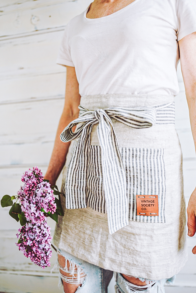 linen apron-14 linen waitress apron