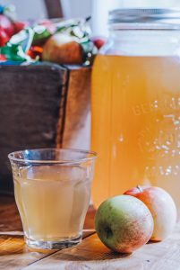 homemade apple juice in a cup to drink