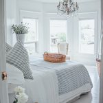 bedroom with linen bedding