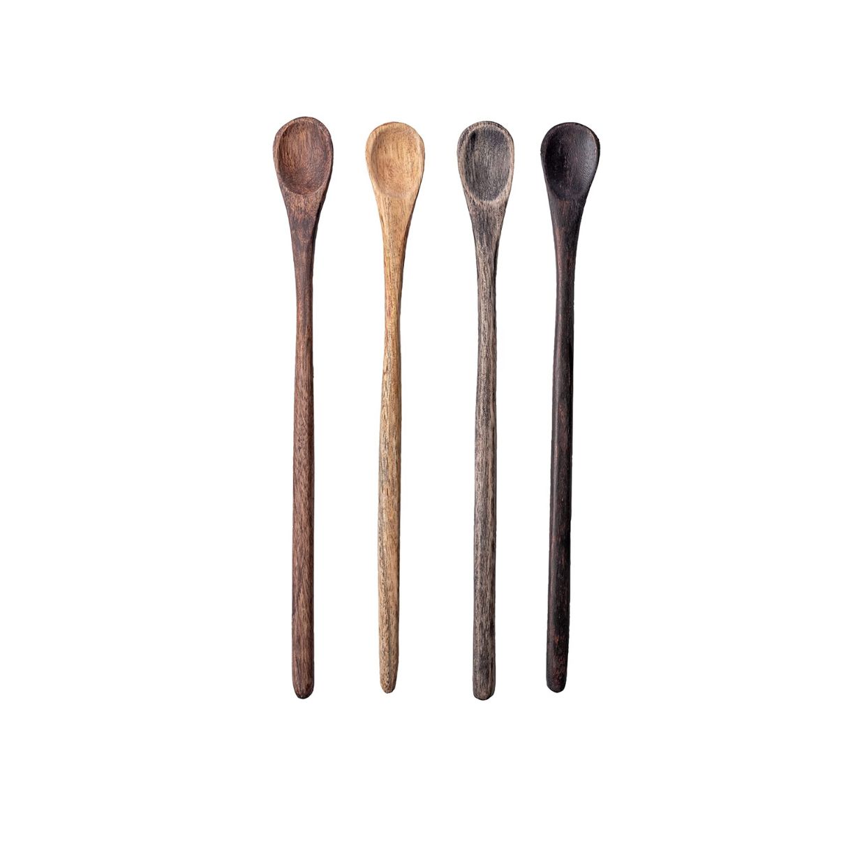 wooden spoon set of 4 with long handles