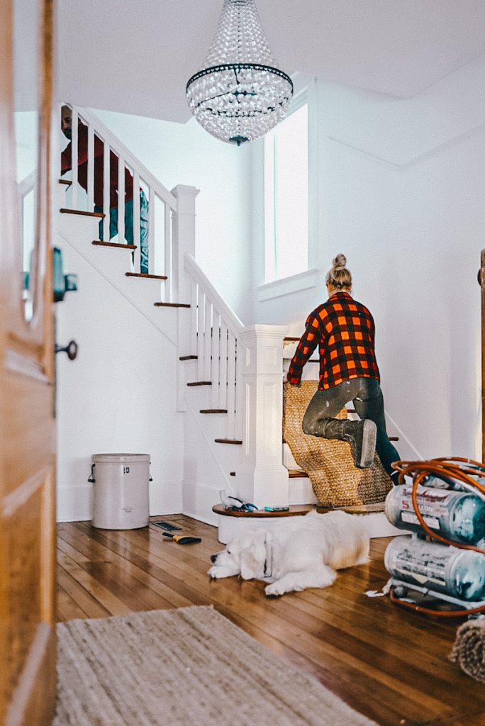 installing a DIY stair runner