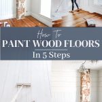 how to paint wood floors pinterest graphic