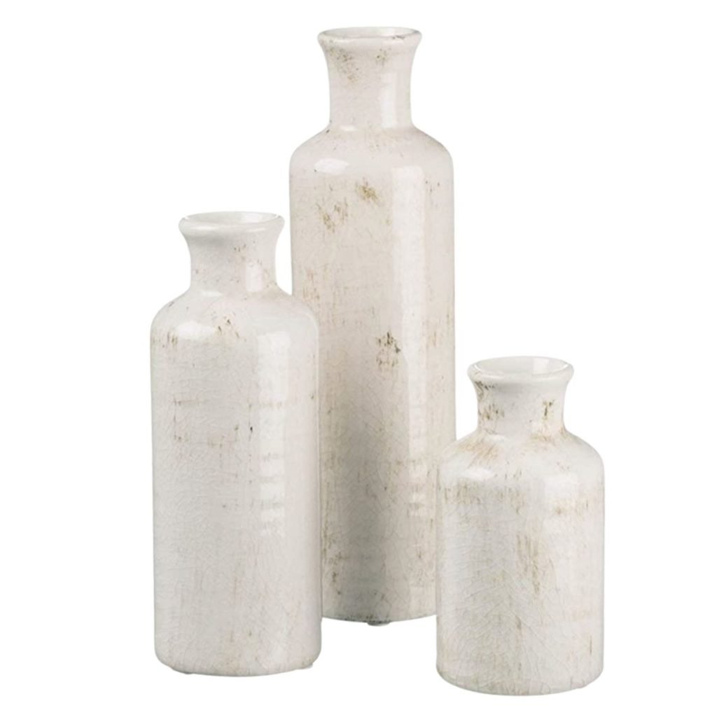 simple white ceramic vases