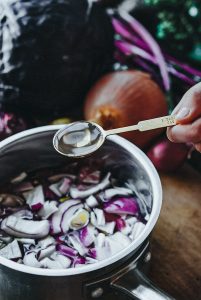 adding vinegar to the natural egg dye