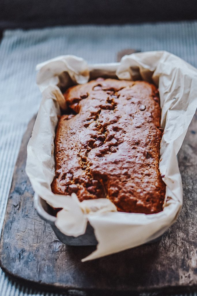 finished no butter banana bread with oil