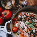 baked Caprese chicken with balsamic vinegar glaze
