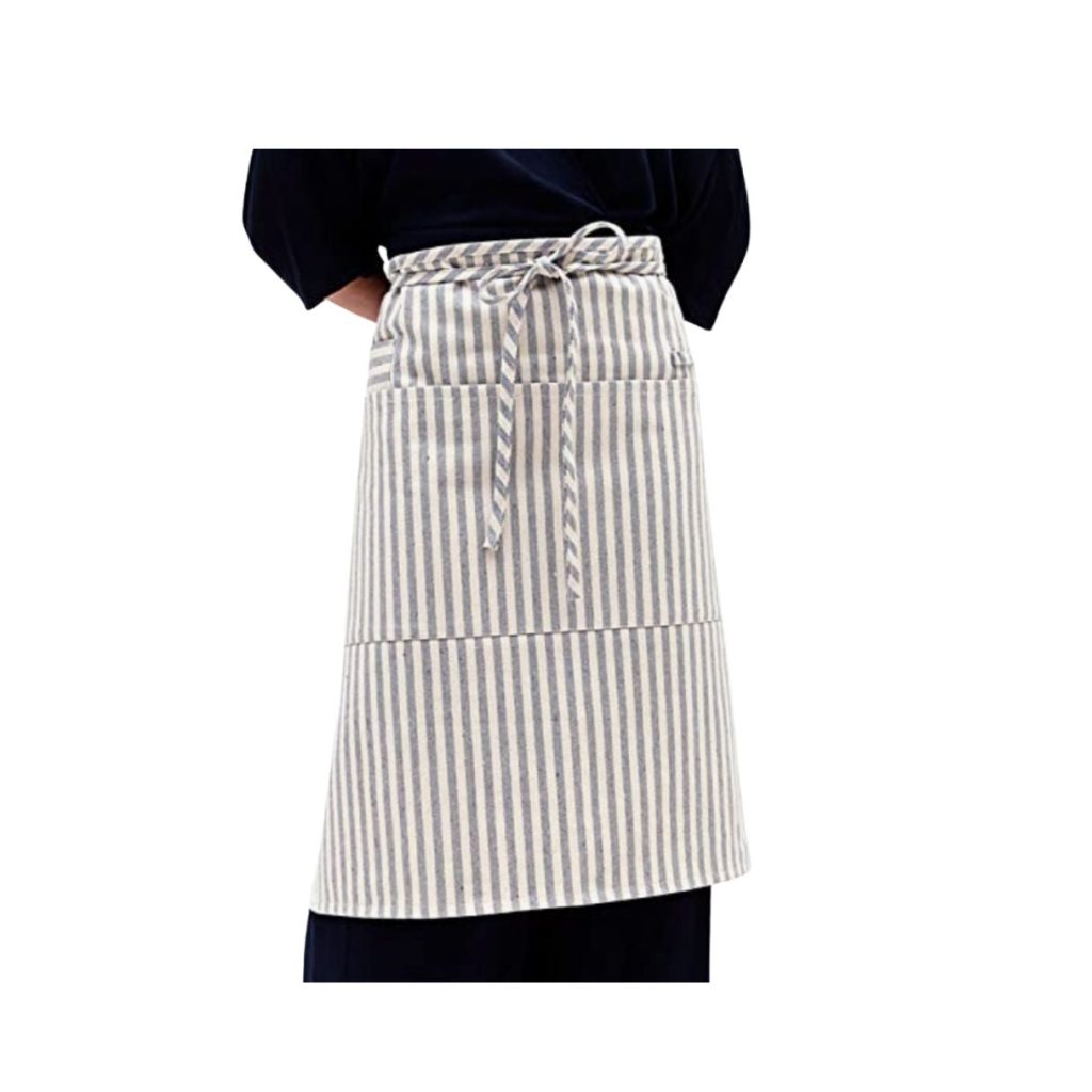 striped half apron