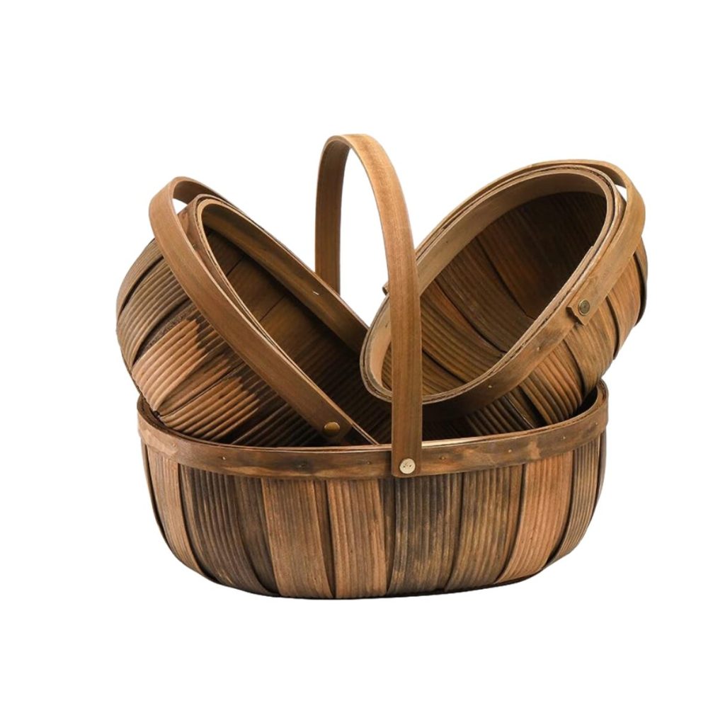 wooden bread baskets.