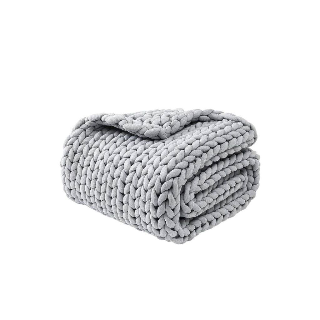 Chunky Throw Blanket, Grey