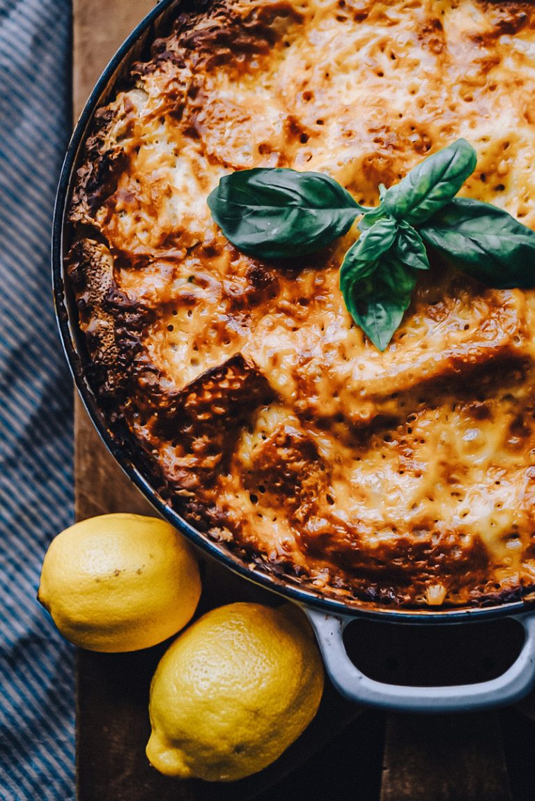 B&eacute;chamel Lasagna With Italian Sweet Sausage and Swiss Chard