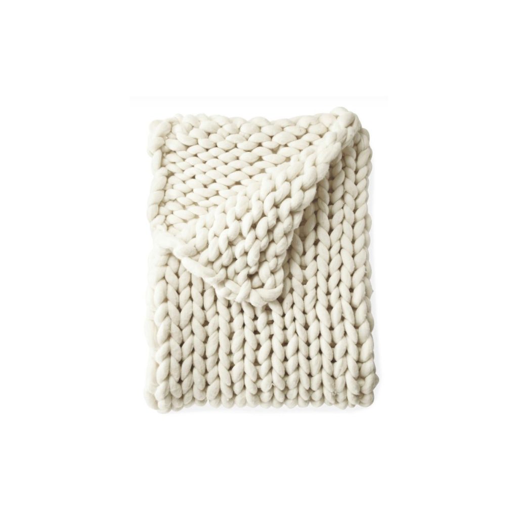 Oatmeal chunky throw blanket.