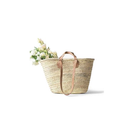 Light handled, double strap French market basket.