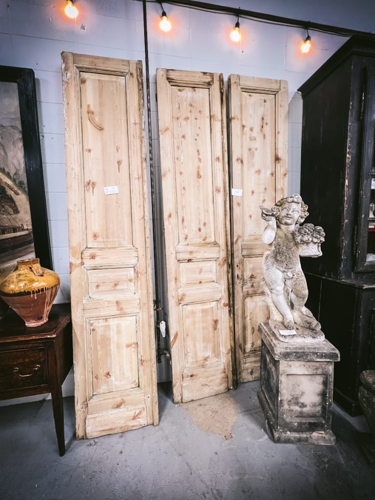 Beautiful french doors that are 8 ft tall to be used in a kitchen remodel.