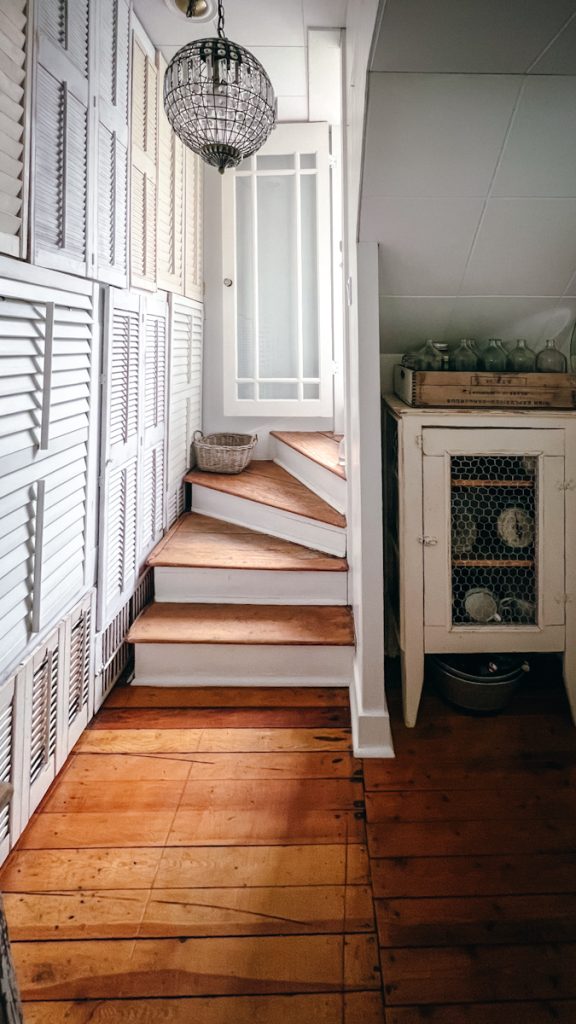 A stunning set of antique steps in a Victorian house.