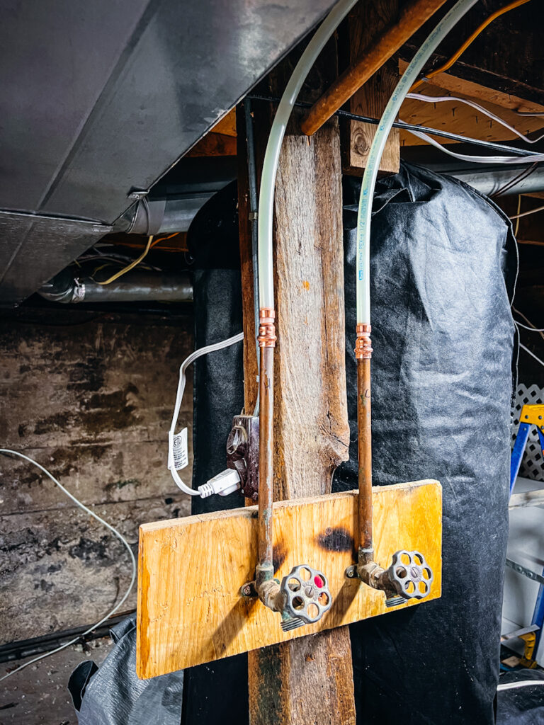 New and old plumbing in an old home.