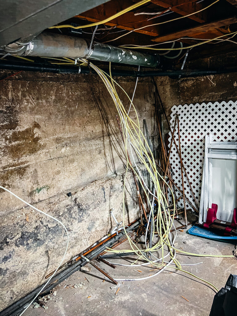 Upgrading the electrical in an old house remodel.