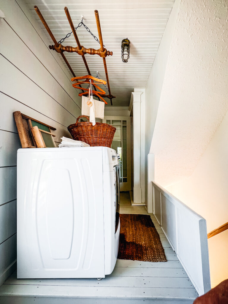 Laundry room space in an old house.