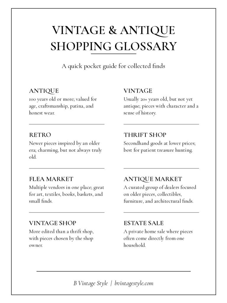 A Vintage & Antique Shopping Glossary.