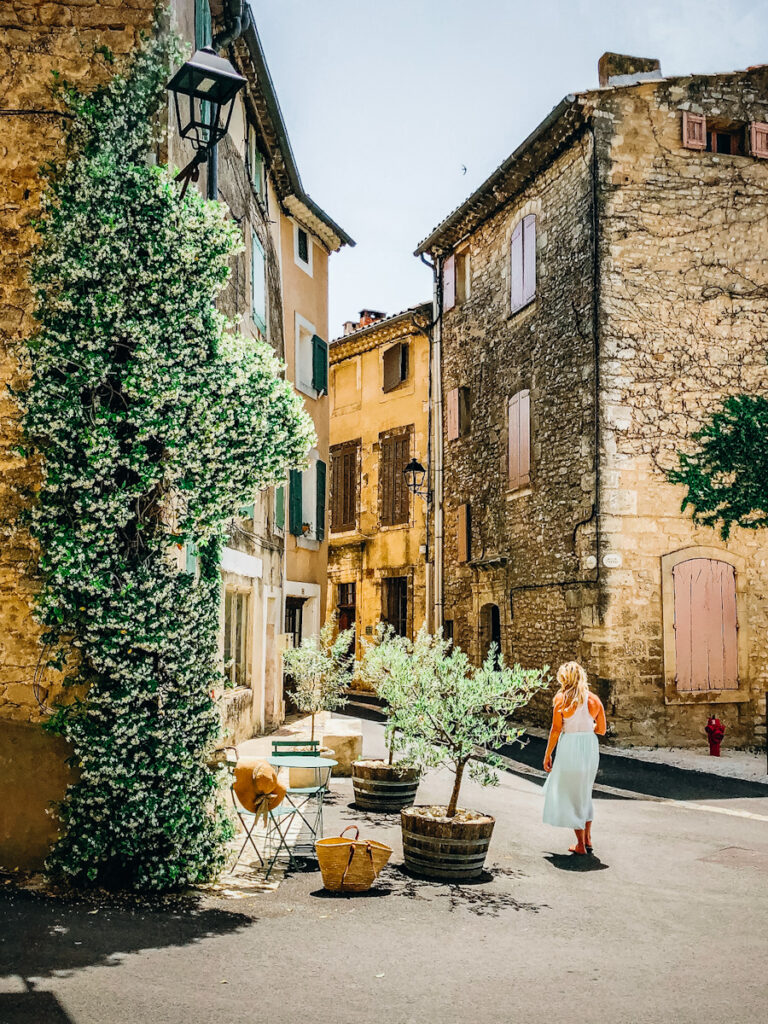 Walking through the streets in Sauvignon, Provence. 